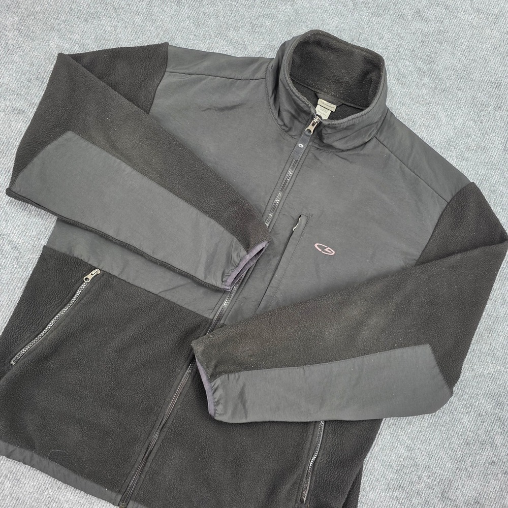 C9 by Champion Mens Black Full Zip Fleece Jacket Nylon Overlay Large